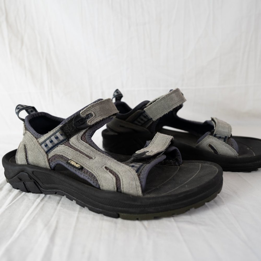 Teva Sandals Suede Tan Brown Black 6758 Adjustable Straps Size 10 Men F10004I